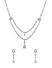 Fida Luxurious Silver Plated American Diamonds Studded Floral Layer Necklace Set For Women