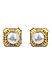 Fida  Luxurious Gold Plated  White Pearl Stud Earring for Women