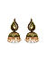 FIDA Ethnic Gold Plated Green Meenakari Kundan Pearl Jhumka Earring for Women