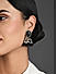 FIDA Ethnic Silver Plated Black Beaded Drop Earring for Women