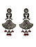 FIDA Ethnic Silver Plated Red Beaded Drop Earring for Women