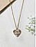Stones Gold Plated Heart Evil Eye Pendant Necklace