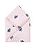 Brocode Classic Mens Premium Light Pink with Blue Leaf Print Pocket Square