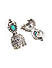  Ethnic Indian Traditional Silver,Green Jhumka Earrings For Women