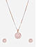 FIDA AD Stone Two Tone Pendant Chain with Earrings Set For Women