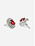 FIDA Red AD Stone Silver Pendant Chain with Earrings For Women