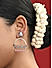 Fida Oxidised Silver Tribal Drop Earring with Pink and Blue Enamel For Women