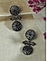Fida Oxidised Silver Tribal Disc Floral Engraved Drop Earring For Women
