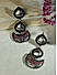 Fida Oxidised Silver Tear Drop & Crescent Floral Maroon Enamel Drop Earring For Women
