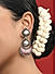 Fida Oxidised Silver Tear Drop & Crescent Floral Maroon Enamel Drop Earring For Women