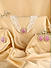 Fida Gold plated Tear Drop Pink Stone & Pearl Studded Jewelry Set for Women