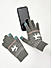 Grey White Deer Embroidered Unisex Touch Screen Winter Gloves 