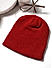 Red Front Fold Ribbed Winter Beanie Caps