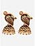 Metal Beaded Gold Plated Peacock Jhumka Earring