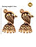 Metal Beaded Gold Plated Peacock Jhumka Earring