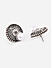 Stones Pearl Metal Beaded Silver Plated Oxidised Floral Stud Earring 