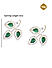 American Diamond Emerald Gold Pated Leaf Stud Earring
