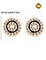 Black Grey Stones Beads Gold Plated Floral Stud Earring 