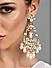 White Kundan Pearl Gold Plated Drop Earring 