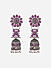 Purple Stones Silver Plated Oxidised Floral Jhumka Earring 