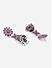 Purple Stones Silver Plated Oxidised Floral Jhumka Earring 