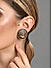 Blue Enamelled Gold Plated Oxidised Spherical Stud Earring