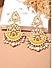 Pastel Yellow Kundan Pearls Gold Plated Meenakari Chandbali Earing