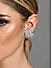 American Diamond Silver Pated Floral Stud Earring
