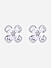 American Diamond Silver Pated Floral Stud Earring