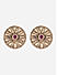 Pink Stone Gold Plated Oxidised Stud Earring 