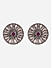 Purple Stones Silver Plated Oxidised Floral Stud Earring 