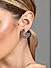 Silver Plated Oxidised Semi Circle Stud Earring