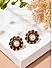 Brown Stones Pearl Rose Gold Plated Stud Earring 