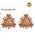 Brown Stones Rose Gold Plated Contemporary Antique Stud Earring 