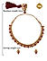 Ruby Metal Beaded Gold Plated Temple Jewelley Set