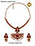 Ruby Pearls Gold Plated Floral Temple Jewellery Set