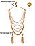 Offwhite Pearls Beads Gold Plated Multilayered Chained Jewellery Set