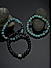 The Bro Code Turq& Black Set of 3 Beaded Bracelet For Men