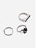 The Bro Code Silver Plated Set of 3 Rings For Men With Black Stone