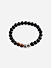 The Bro Code Set of 3 Black & Brown Beaded Metal and Leather Bracelet for Men