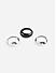 The Bro Code Silver Plated & Black Glossy Set of 3 Rings For Men 