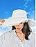 Women White Foldable  Summer Beach Floppy  Hat