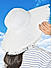 Women White Foldable  Summer Beach Floppy  Hat