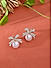 Gold White CZ Korean Bow Earrings Women