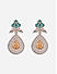 Fida Silver and Gold Plated Green Floral Oval Shaped Drop Earrings for Women