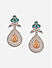 Fida Silver and Gold Plated Green Floral Oval Shaped Drop Earrings for Women