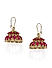 Gold-Toned  Black Stone-Studded Jhumka Earrings