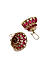 Gold-Toned  Black Stone-Studded Jhumka Earrings
