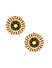 Green Red Kundan Beads Gold Plated Enamelled Stud Earring