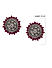 Ruby Silver Plated Oxidised Floral Stud Earring